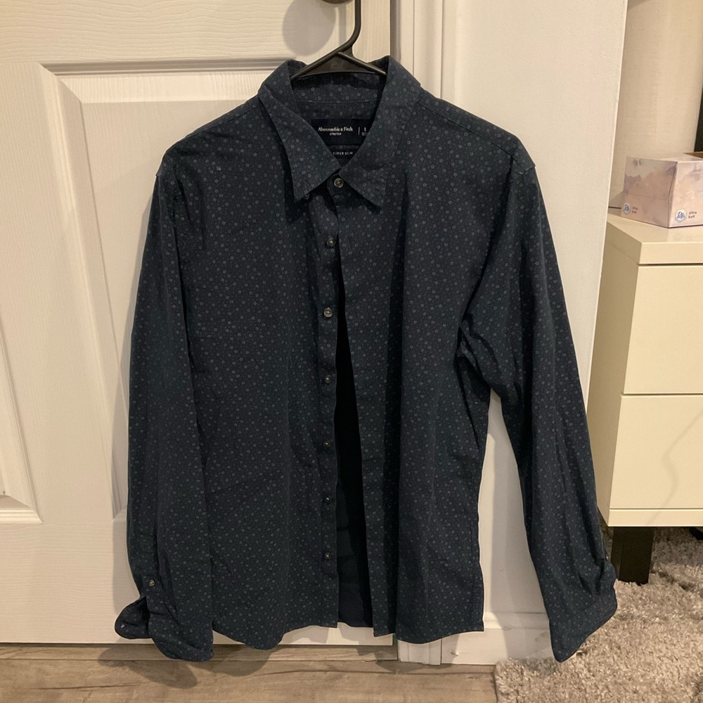 Abercrombie Navy Blue Men's Shirt